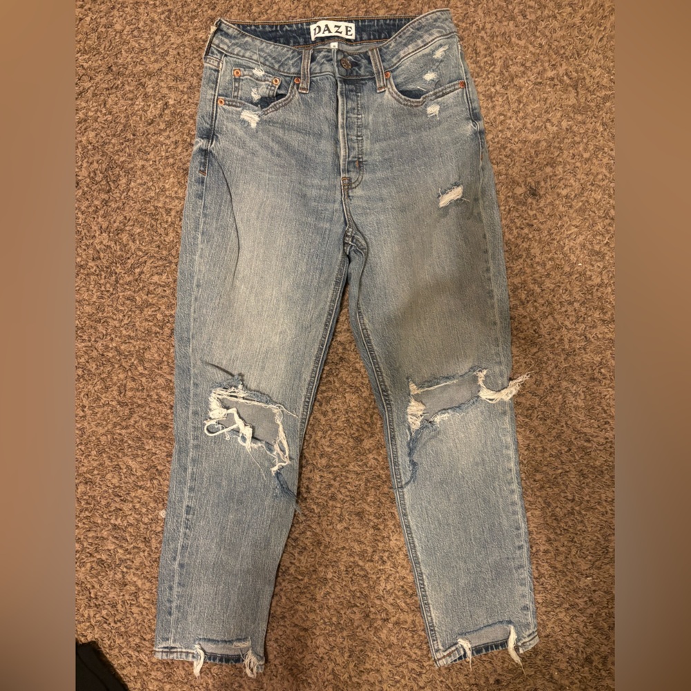 Daze Women's Boyfriend Jeans - Light Blue